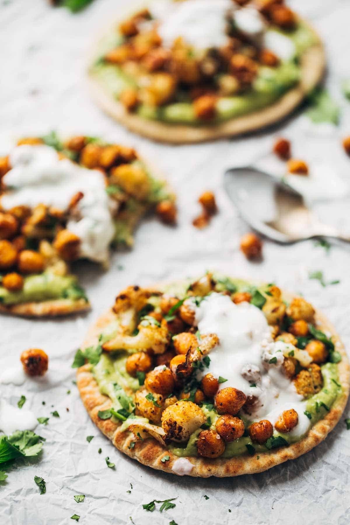 Roasted Veggie Pita with Avocado Dip