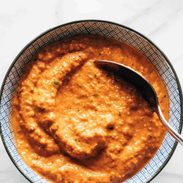 Romesco Sauce in a bowl pin