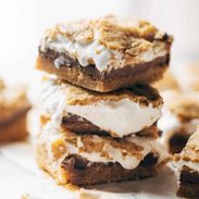 Smores bars in a stack.