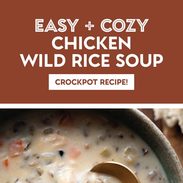 Crockpot wild rice soup pin.
