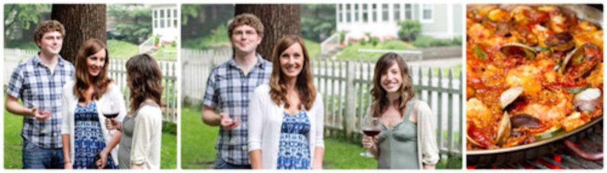 Collage of images of people and food.