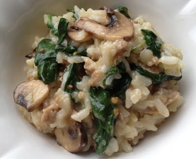 sausage-and-spinach-risotto-with-mushrooms