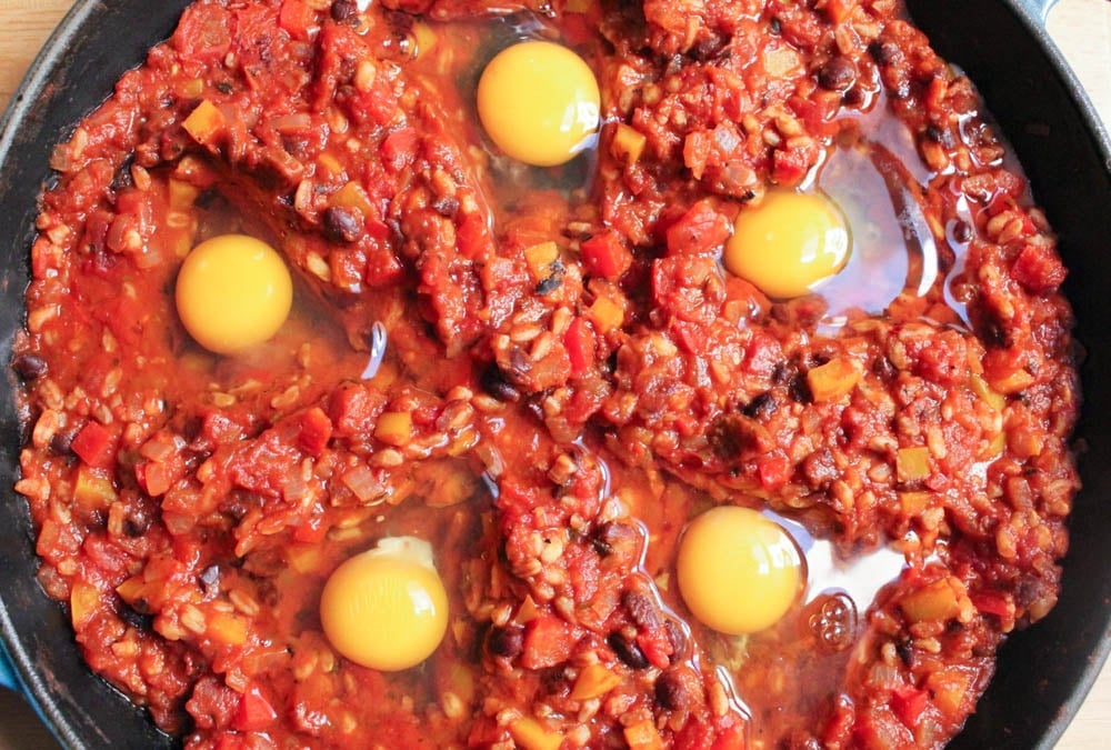 Fiesta-Baked-Eggs-with-Farro-Black-Beans-and-Chicken-Sausage-step-6