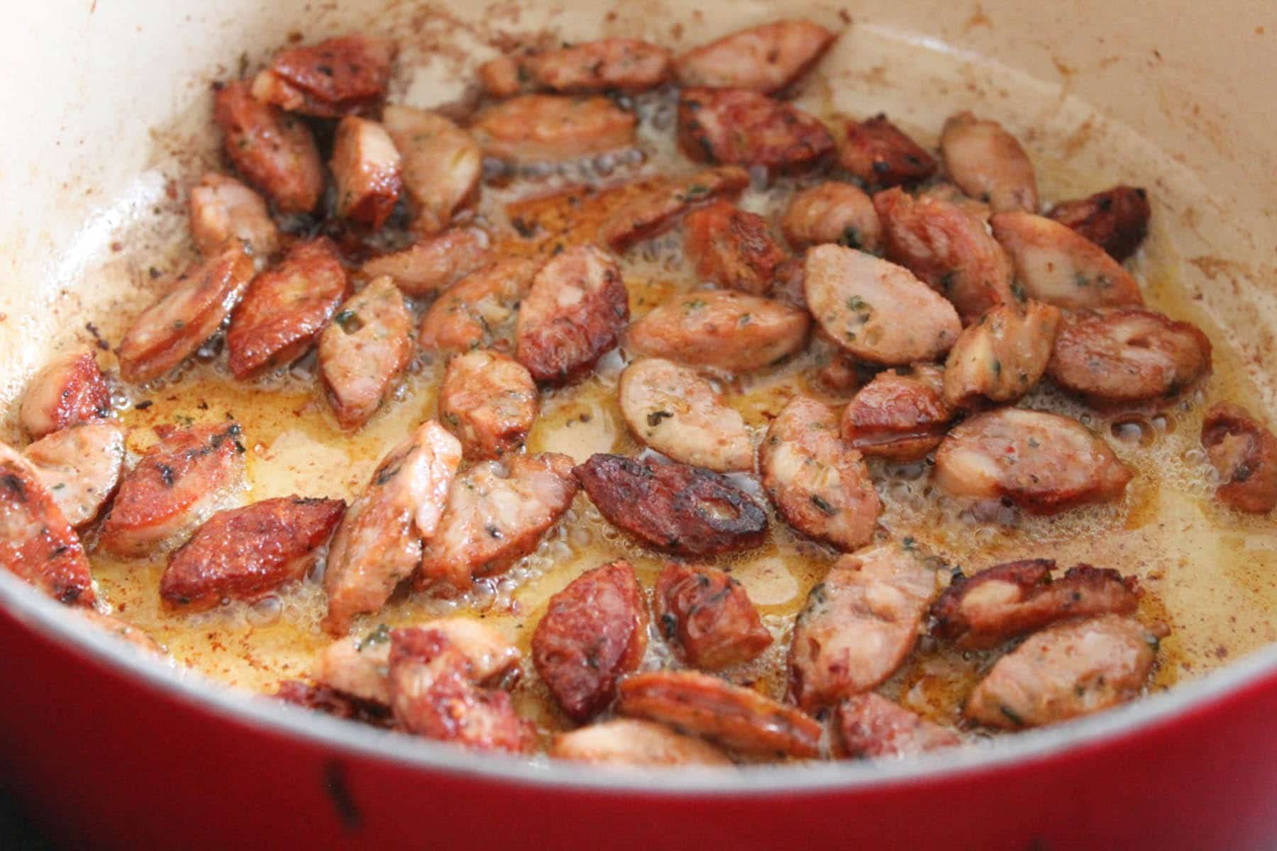 tomato-white-bean-stew-with-spinach-and-chicken-sausage-step-1