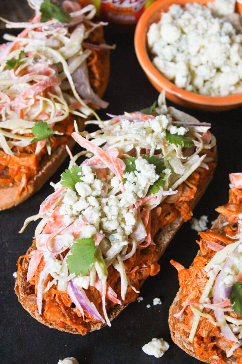 Open-Face Buffalo-Chicken-Subs-with-Ranch-Slaw-and-Blue-Cheese-Crumbles-2
