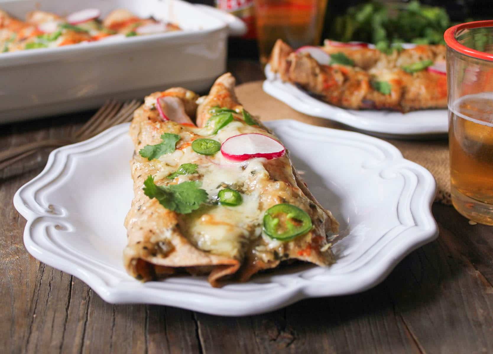sweet potato and black bean enchiladas