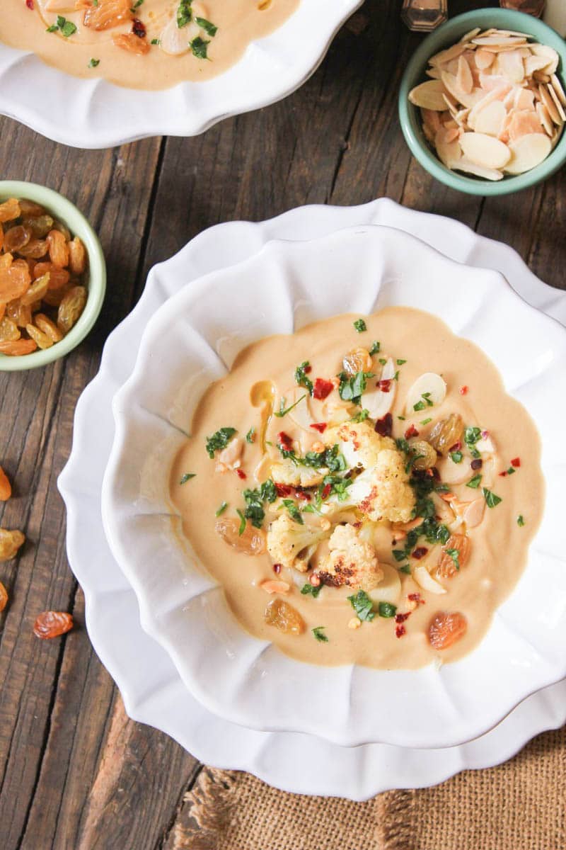 roasted-cauliflower-soup-with-parmesan-toasted-almonds-golden-raisins-9