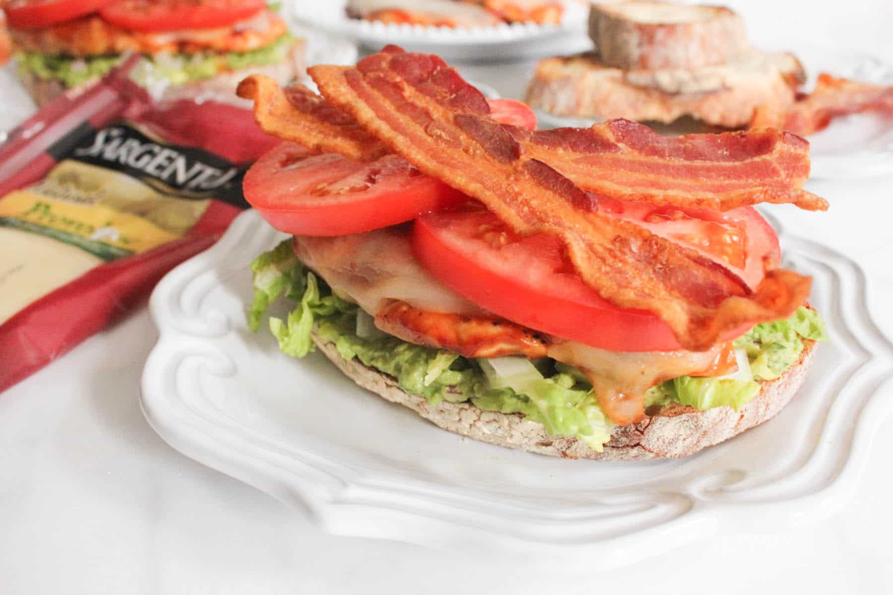 Open-Face-Barbecue-Chicken-Club-with-Guacamole-and-Bacon-7