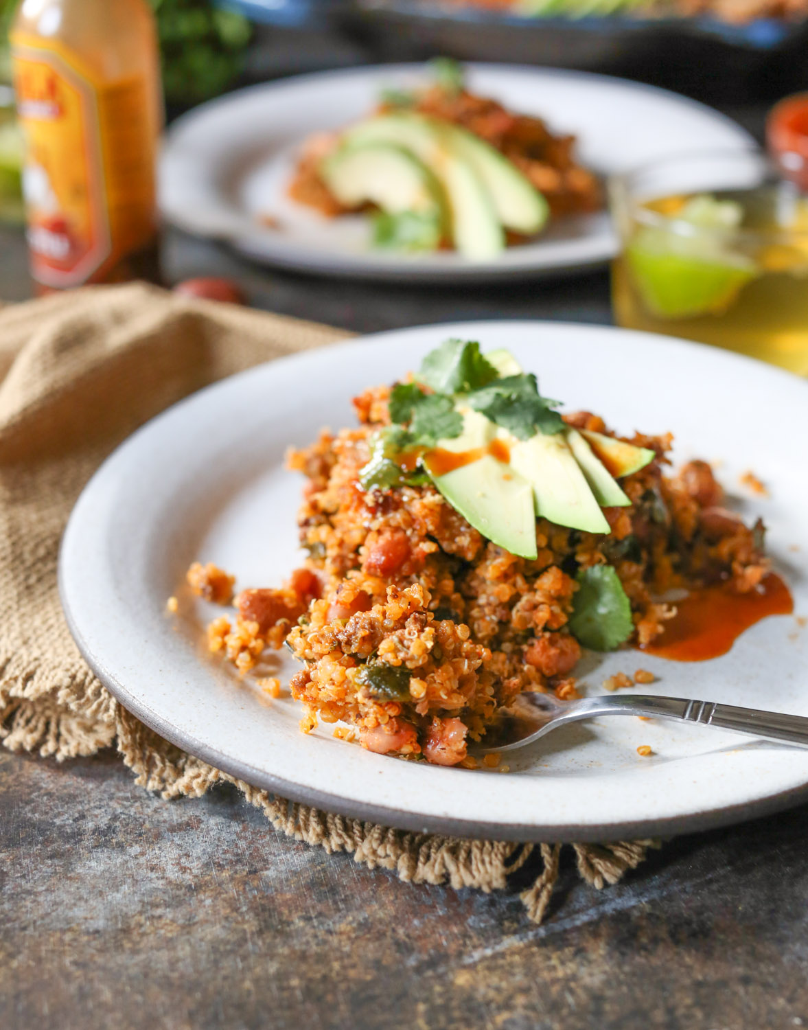 Stuffed Poblano Quinoa Bake