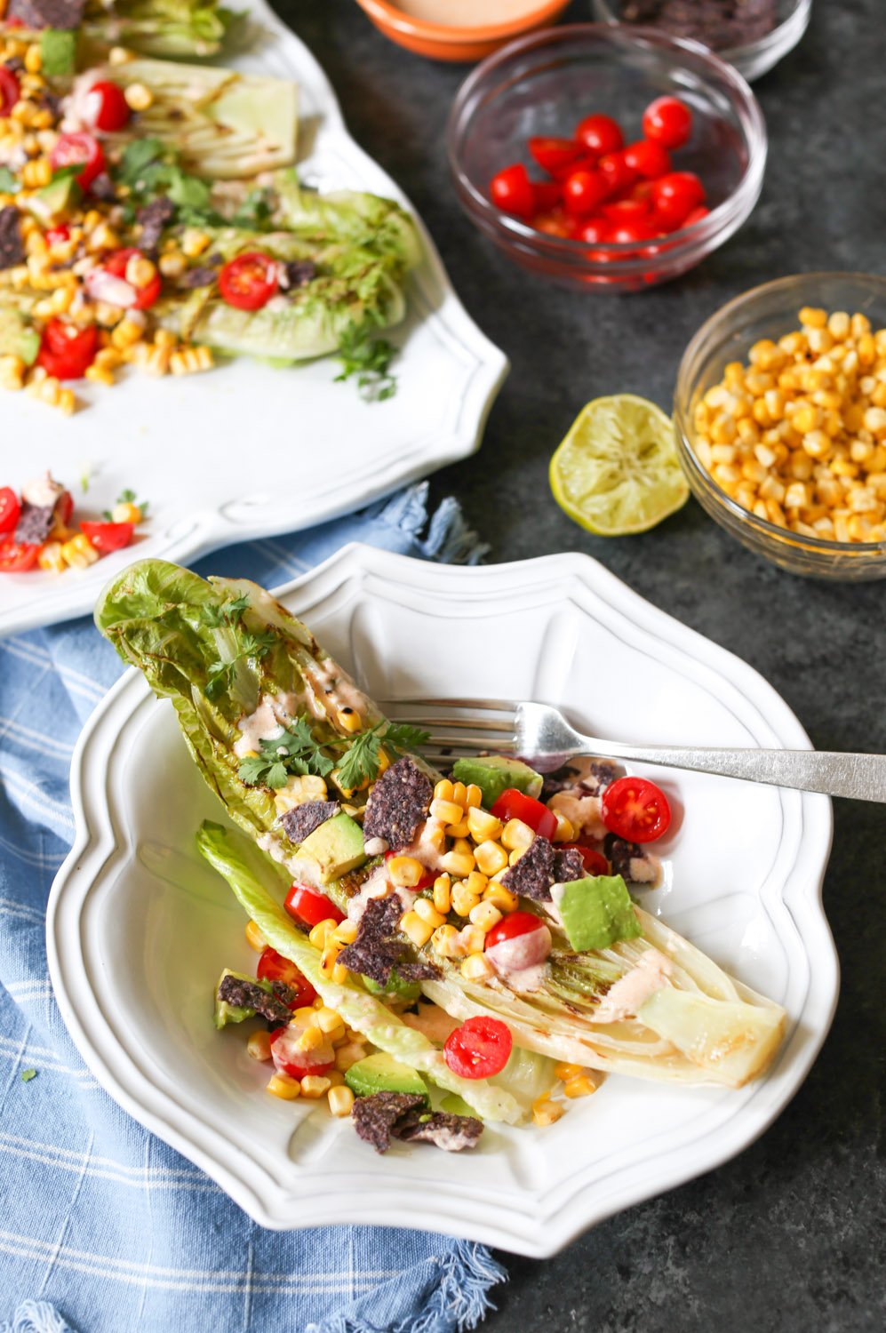Fiesta Summer Salad with Grilled Romaine