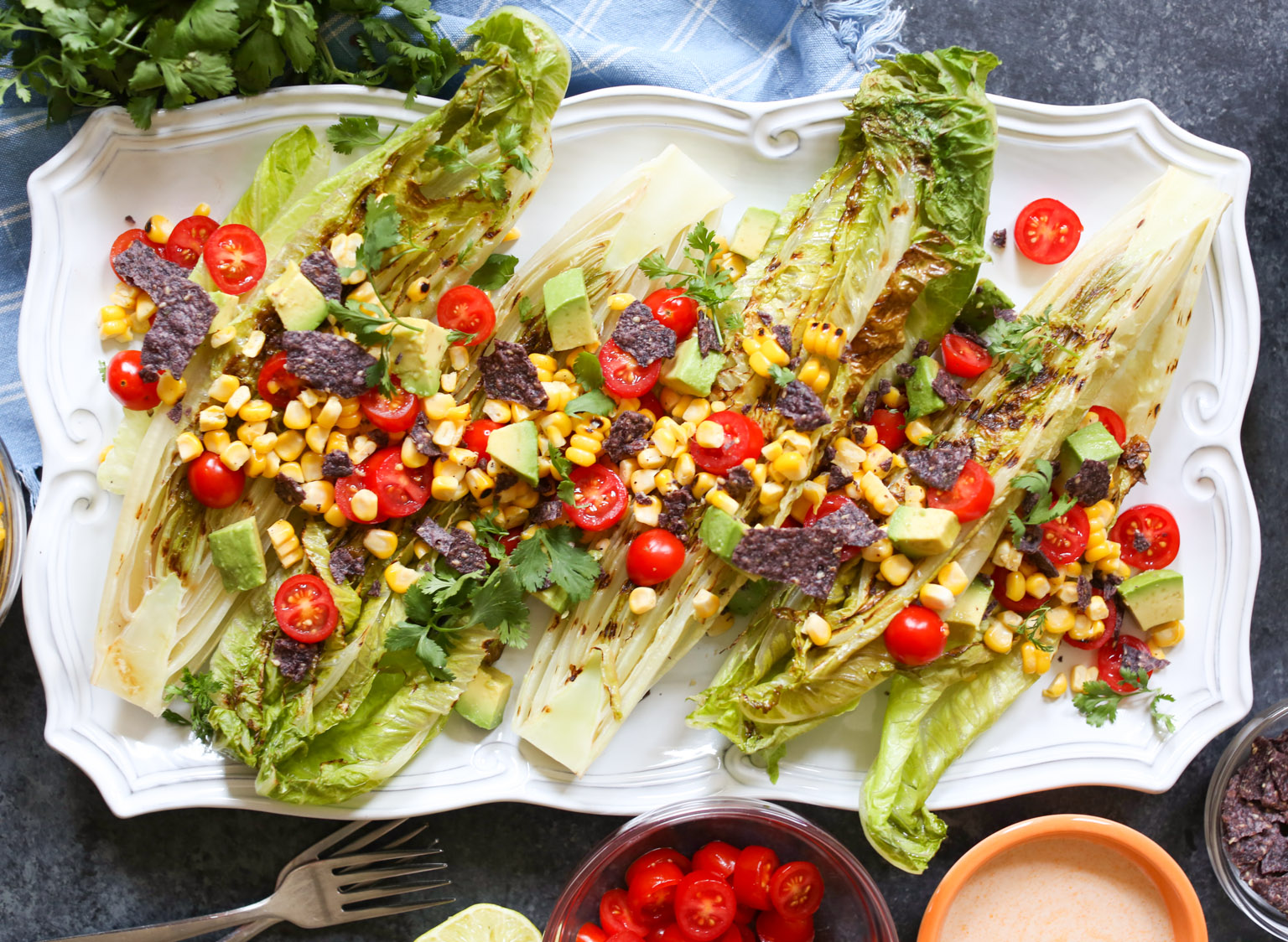 Fiesta Summer Salad with Grilled Romaine