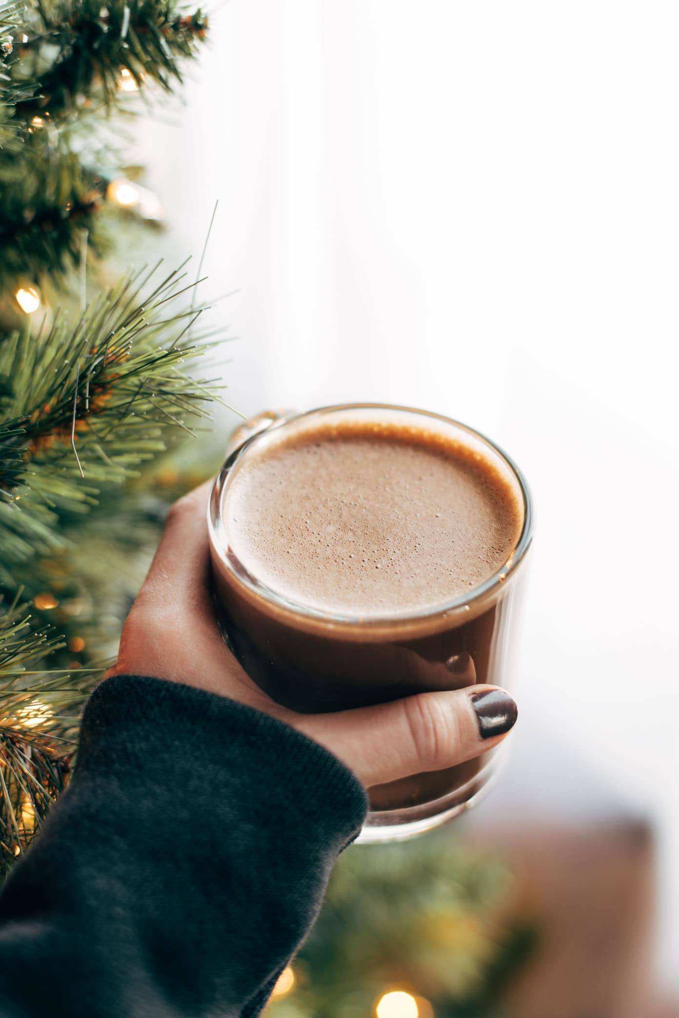 Peppermint Mocha with Christmas Tree.