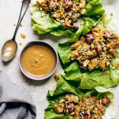 A picture of Creamy Miso Peanut Chicken Lettuce Wraps